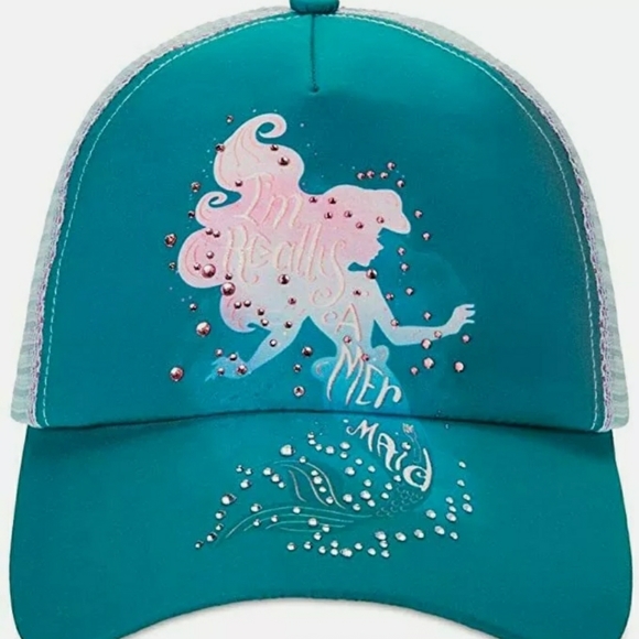 Disney Accessories - DISNEY PARKS ARIEL THE LITTLE MERMAID BASEBALL CAP RHINESTONES SEQUINED ADULT